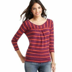 NWT LOFT Stripe Scoop Neck Back Keyhole Shirt XS-S
